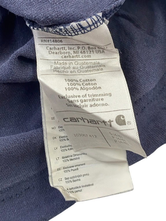 CARHARTT POCKET T SHIRT WORKWEAR ΣΚΟΥΡΟ ΜΠΛΕ ΑΝΤΡΙΚΟ PRE OWNED S