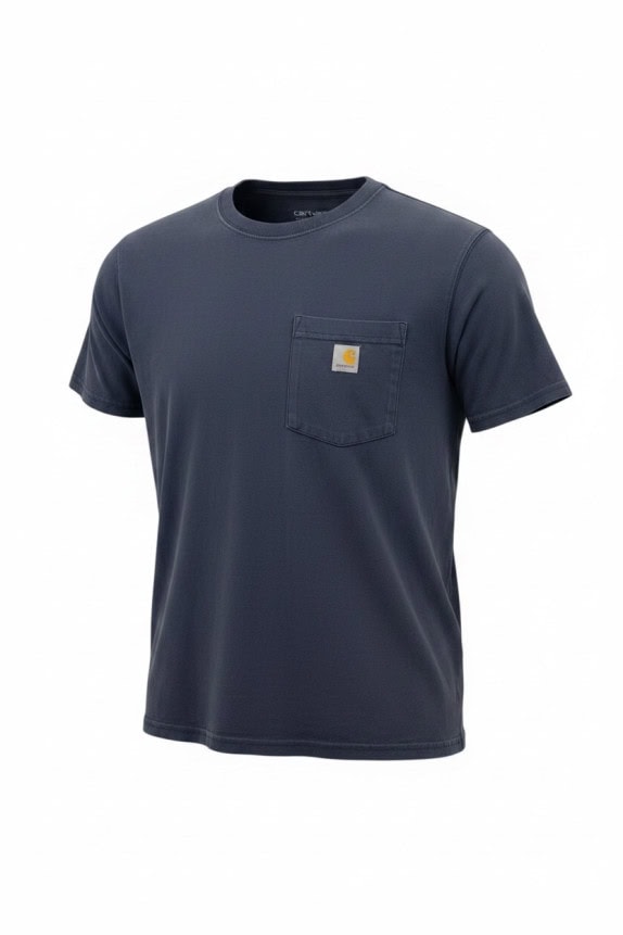 CARHARTT T SHIRT CON TASCA WORKWEAR BLU NAVY UOMO PRE OWNED S