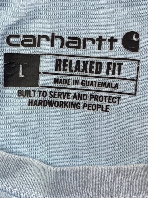 CARHARTT T SHIRT SPELL OUT ΑΝΟΙΧΤΟ ΜΠΛΕ ΑΝΤΡΙΚΟ PRE OWNED L