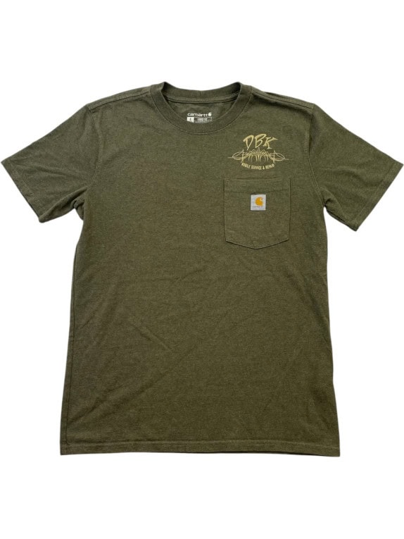 CARHARTT T SHIRT WORKWEAR GRAPHIC OLIVE MENS PRE OWNED S