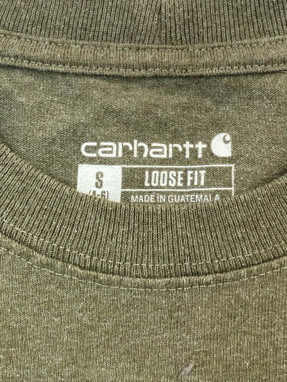 CARHARTT T SHIRT WORKWEAR GRAPHIC OLIVE MENS PRE OWNED S
