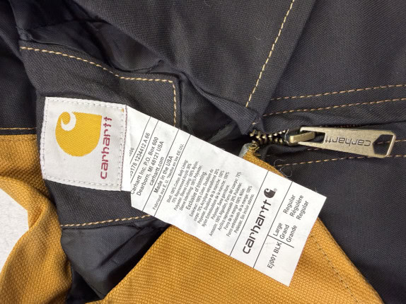 CARHARTT REWORKED JACKET PATCHWORK ΜΑΥΡΟ ΚΙΤΡΙΝΟ ΑΝΤΡΙΚΟ PRE OWNED L