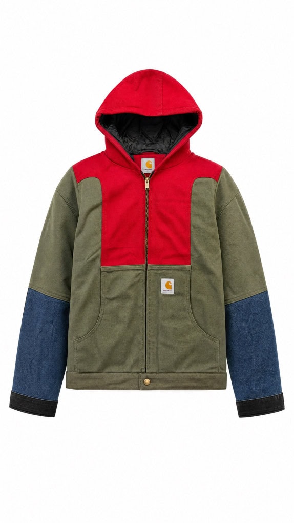 CARHARTT REWORKED JACKET STREETWEAR MULTICOLOR MENS PRE OWNED L