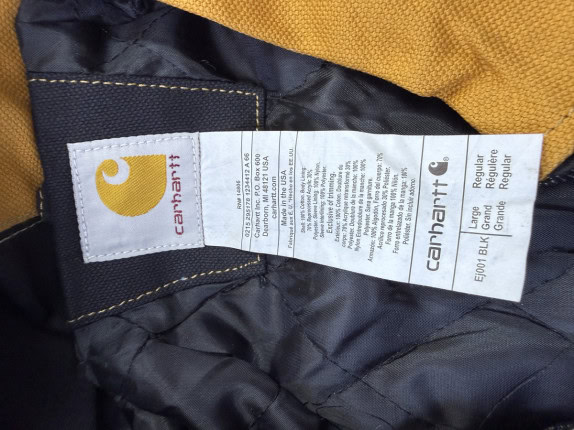 CARHARTT REWORKED GIACCA WORKWEAR NERO UOMO PRE OWNED L