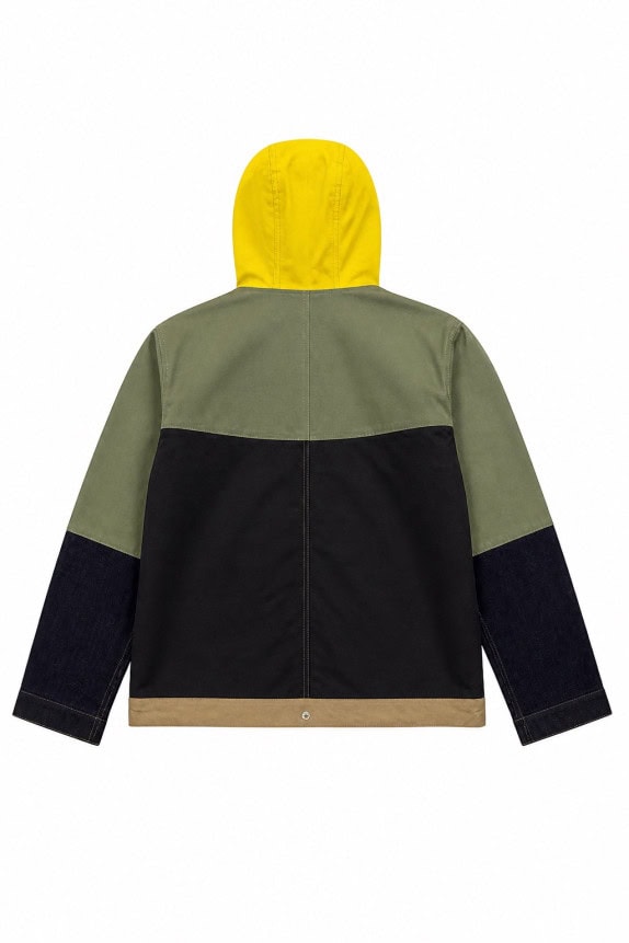 CARHARTT REWORKED JACKET WORKWEAR GREEN YELLOW MEN PRE OWNED