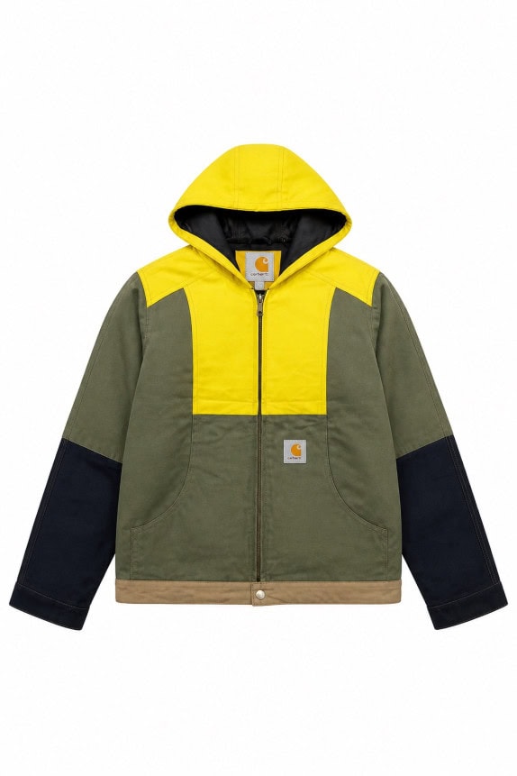 CARHARTT REWORKED JACKET  WORKWEAR ΠΡΑΣΙΝΟ ΚΙΤΡΙΝΟ ΑΝΤΡΙΚΟ PRE OWNED