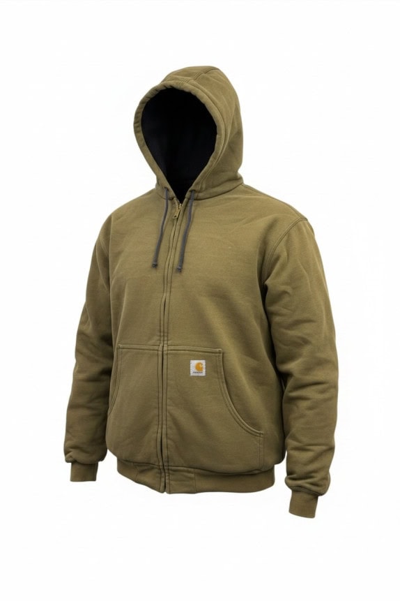 CARHARTT ZIP HOODIE WORKWEAR OLIVE ΑΝΤΡΙΚΟ PRE OWNED L