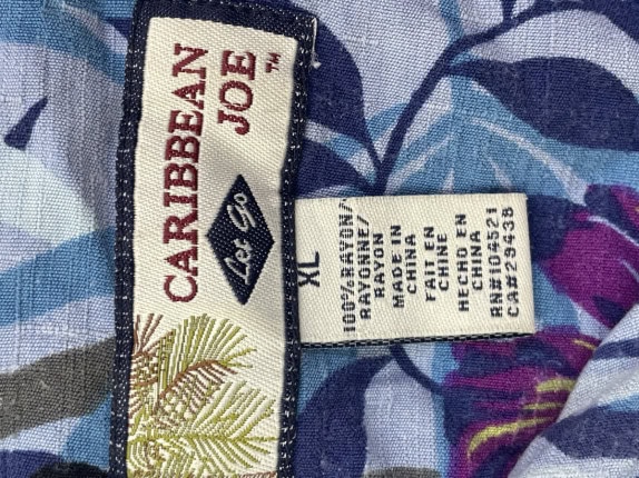 CARIBBEAN JOE CAMICIA FLOREALE BLU UOMO PRE OWNED XL