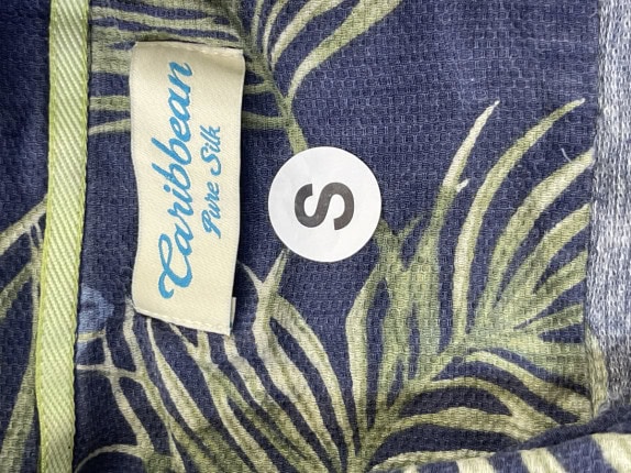 CARIBBEAN SHIRT VINTAGE BLUE MENS PRE OWNED S