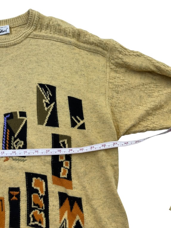 CARLO COLUCCI 80s ΠΛΕΚΤΟ ΠΟΥΛΟΒΕΡ VINTAGE RETRO ΜΠΕΖ UNISEX PRE OWNED XL