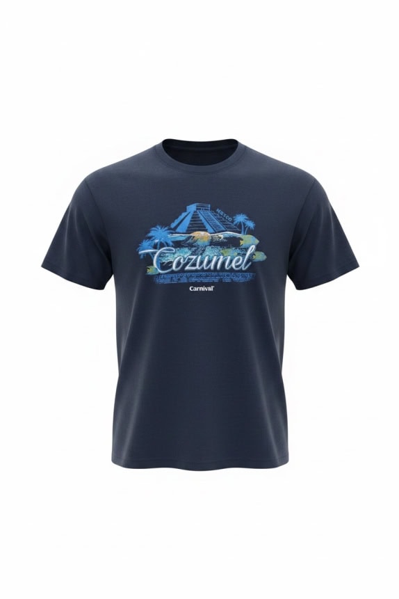 CARNIVAL T-SHIRT 00s COZUMEL MEXICO LOGO ΜΠΛΕ UNISEX XL