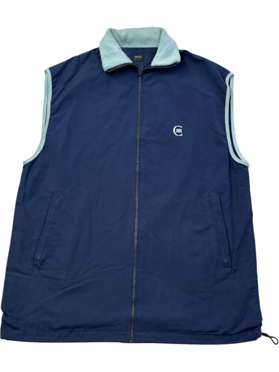 CERRUTI 1881 GILET SMANICATO SPORTSWEAR BLU NAVY UOMO PRE OWNED L