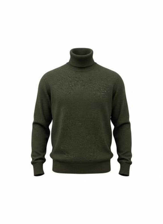 CERRUTI 1881 Dolcevita in maglia vintage Made in Italy verde oliva da uomo L