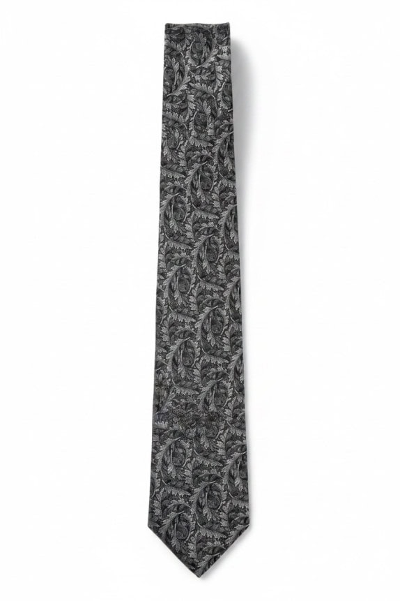 CERRUTI ΓΡΑΒΑΤΑ JACQUARD ΜΑΥΡΗ ΓΚΡΙ ΑΝΤΡΙΚΟ PRE OWNED