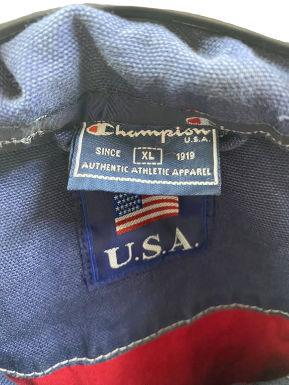 CHAMPION Men’s Vintage Jacket Logo Blue XL