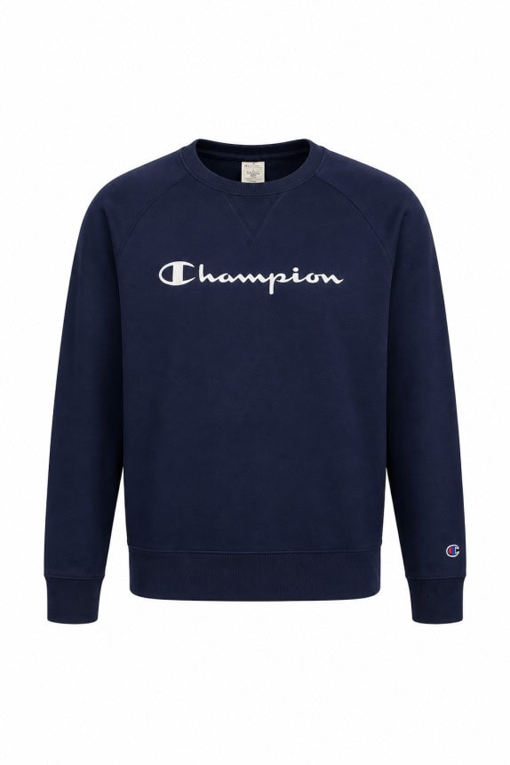 CHAMPION CREWNECK LOGO NAVY MEN PRE OWNED M
