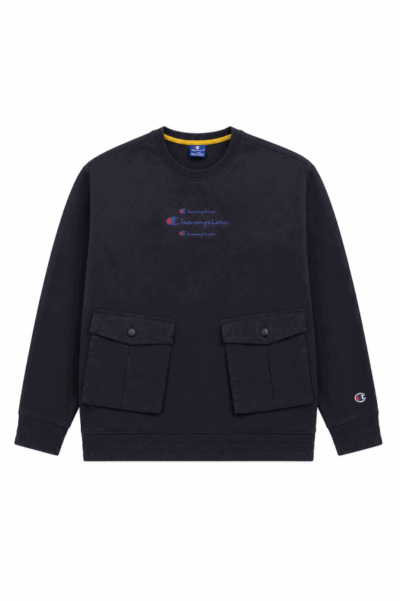 CHAMPION FELPA GIROCOLLO MINIMAL NERO UOMO PRE OWNED XL