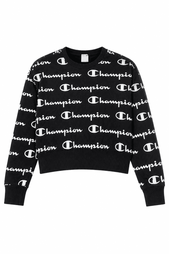 CHAMPION CREWNECK STREETWEAR ΜΑΥΡΟ ΓΥΝΑΙΚΕΙΟ PRE OWNED L