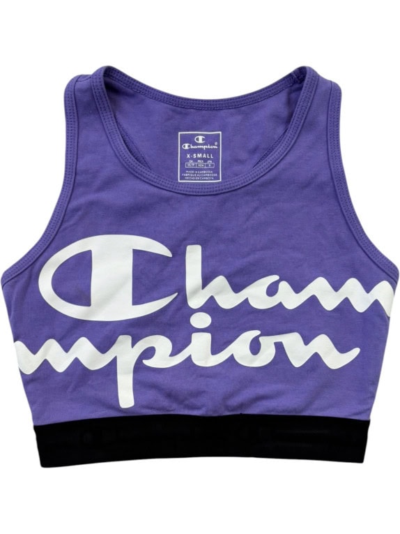 CHAMPION CROP TOP ΓΡΑΦΙΚΟ ΜΩΒ ΓΥΝΑΙΚΕΙΟ PRE OWNED XS
