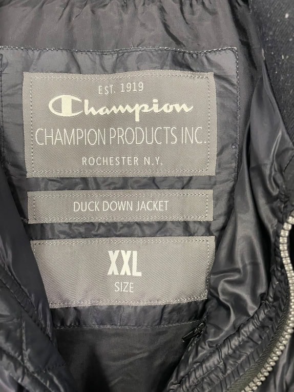 CHAMPION DUCK DOWN PUFFER JACKET ΜΑΥΡΟ - XXL