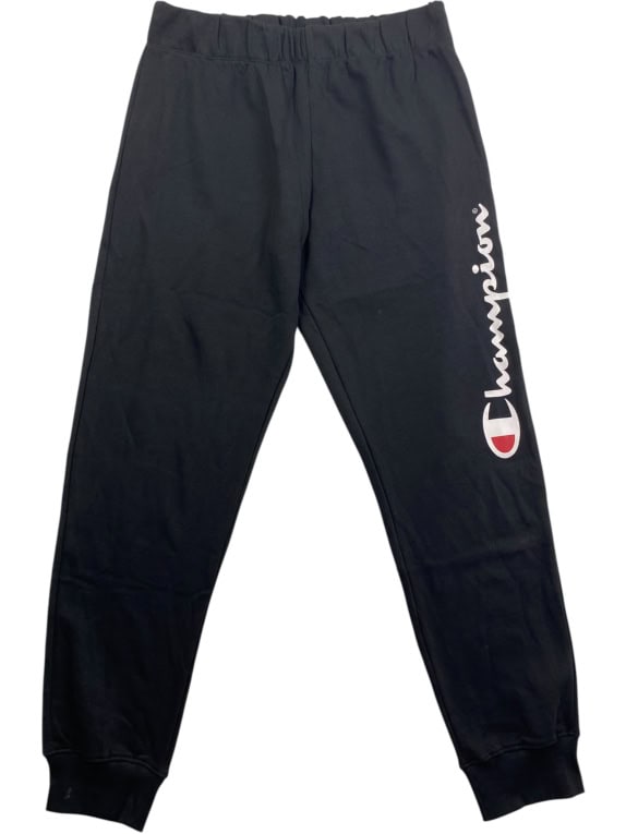Champion Pantaloni della tuta casual con logo neri unisex L
