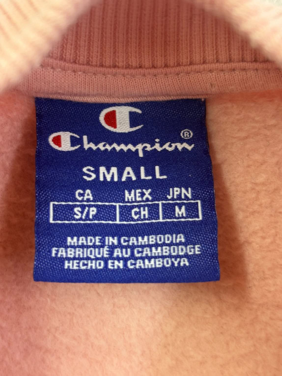 CHAMPION SWEATSHIRT CROPPED PINK WOMENS PRE OWNED S