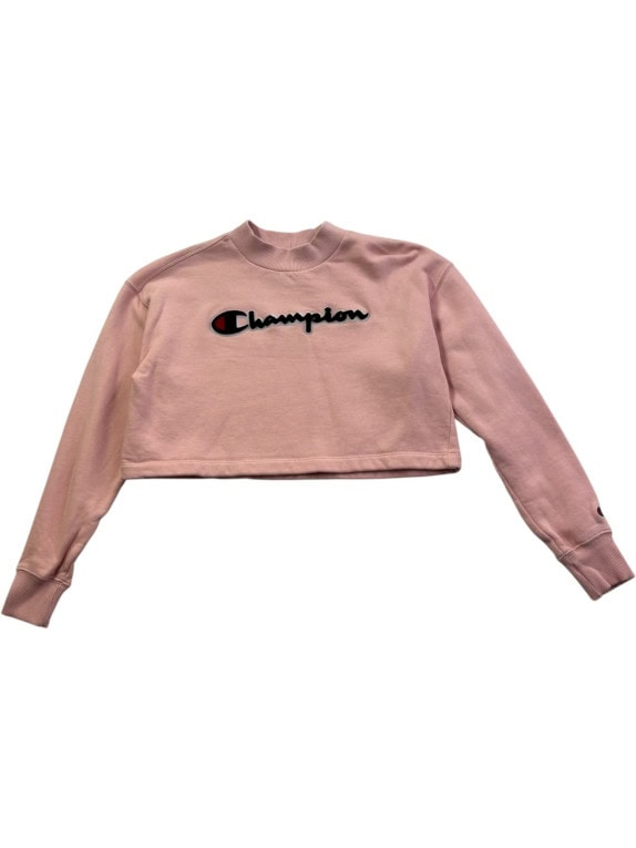 CHAMPION SWEATSHIRT CROPPED PINK WOMENS PRE OWNED S