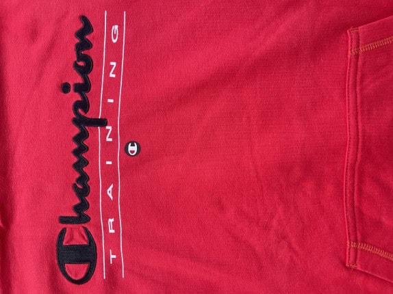 CHAMPION HOODIE SPORTSWEAR RED MENS PRE OWNED M
