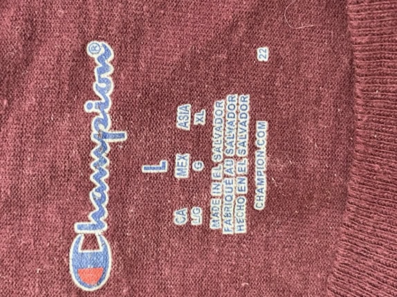 CHAMPION GRAFIC TEE STREETWEAR BORDEAUX ΑΝΤΡΙΚΟ PRE OWNED L