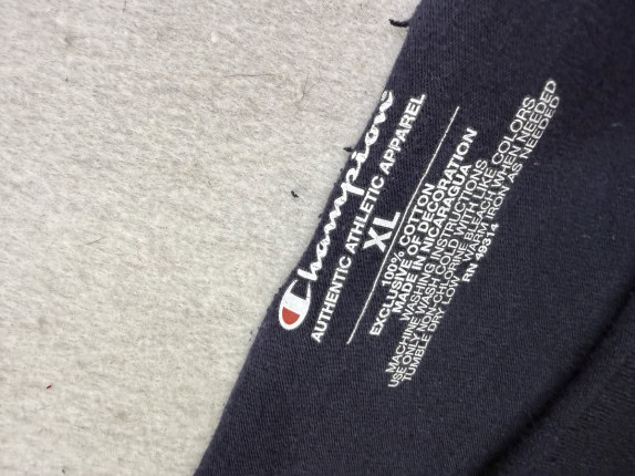 CHAMPION 1990S CROPPED TEE NAVY ΑΝΤΡΙΚΟ PRE OWNED L XL