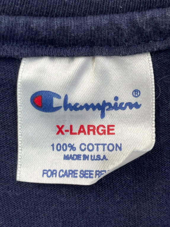 CHAMPION GRAPHIC T SHIRT VINTAGE COLLEGIATE ΝΑΥΤΙΚΟ ΜΠΛΕ ΑΝΤΡΙΚΟ PRE OWNED XL