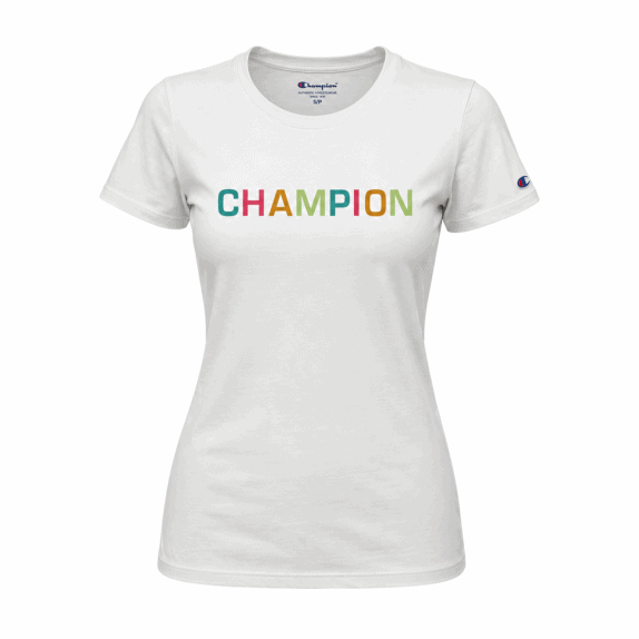 CHAMPION GRAPHIC TEE COLORFUL WHITE ΓΥΝΑΙΚΕΙΟ PRE OWNED M