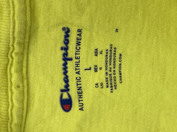 CHAMPION GRAPHIC TEE LEMON MENS PRE OWNED XL