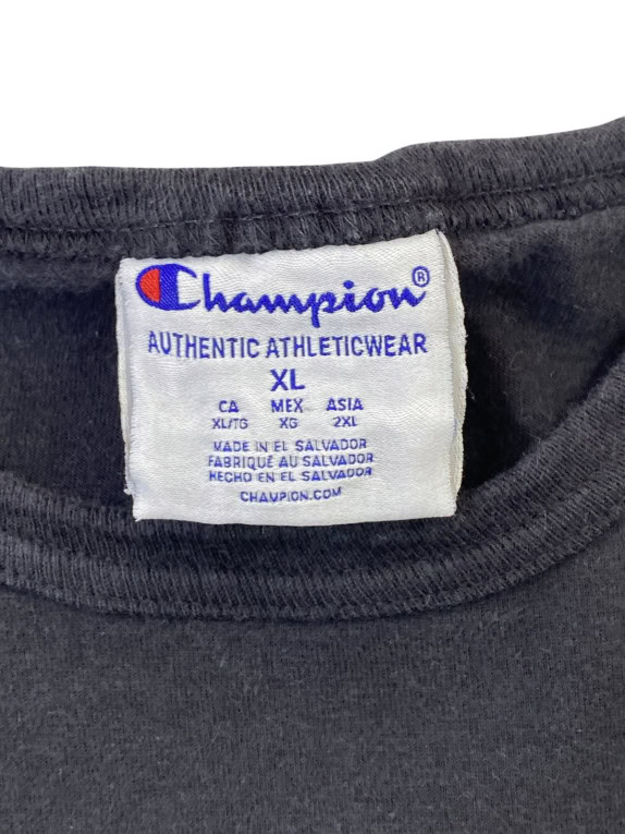 CHAMPION GRAPHIC TEE BLACK MEN PRE OWNED XL