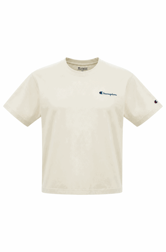 CHAMPION GRAPHIC TEE MINIMAL CREAM MENS PRE OWNED M