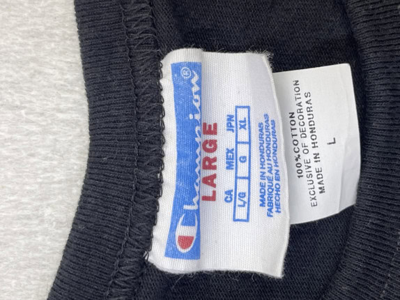 CHAMPION GRAPHIC TEE STREETWEAR NERO UOMO PRE OWNED L
