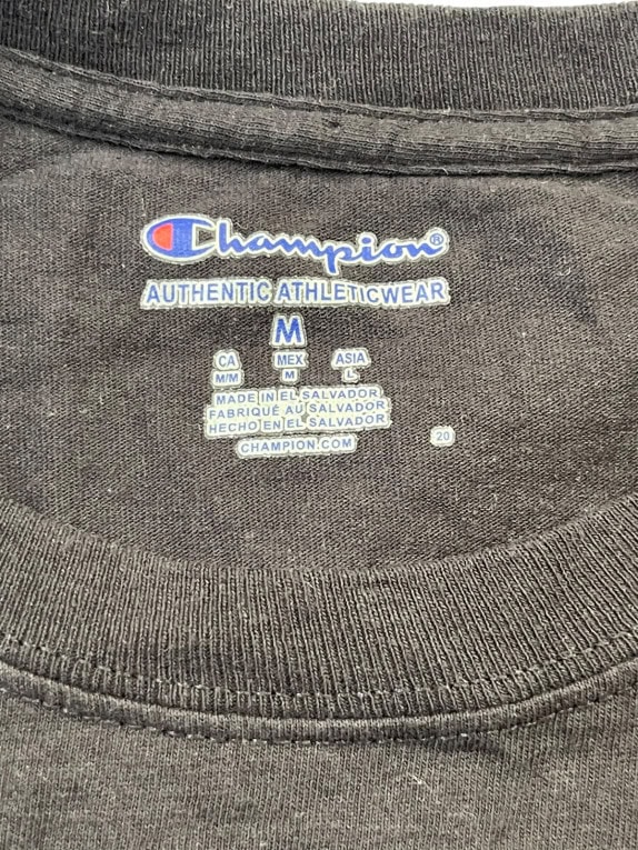 CHAMPION GRAPHIC TEE STREETWEAR NERO UOMO PRE OWNED M