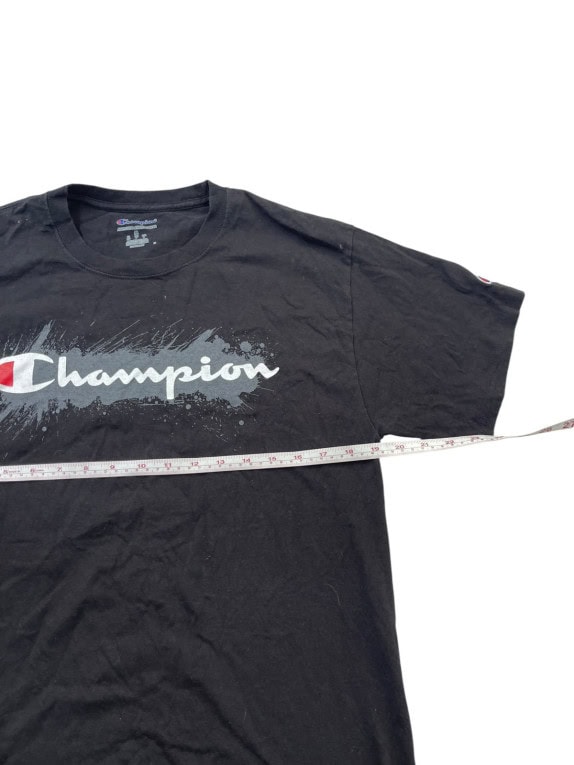 CHAMPION GRAPHIC TEE STREETWEAR NERO UOMO PRE OWNED M