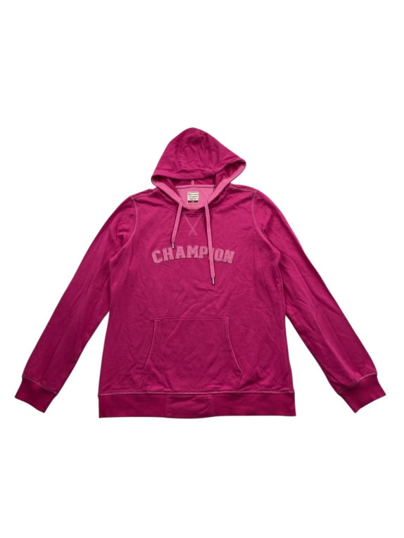 CHAMPION Heritage Fit Φούτερ Hoodie Vintage Με Λογότυπο Φούξια Unisex XXL