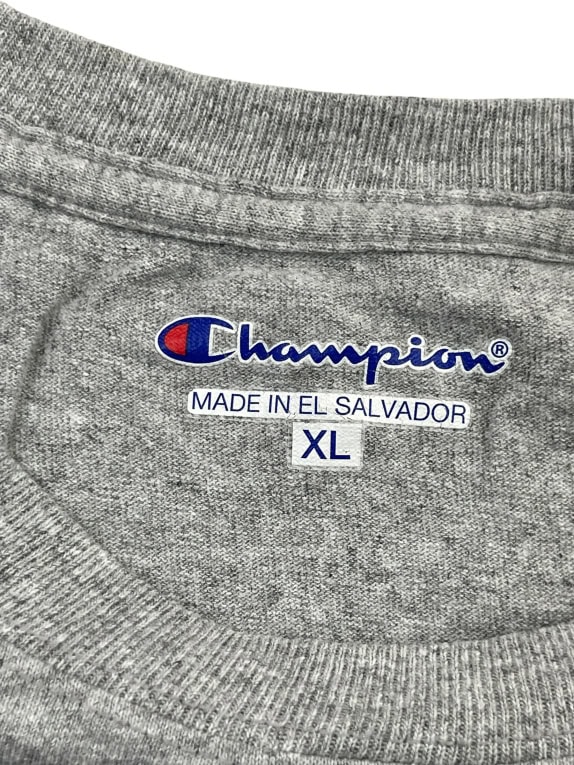 Champion Long Sleeve T-Shirt Logo Γκρι Unisex XL