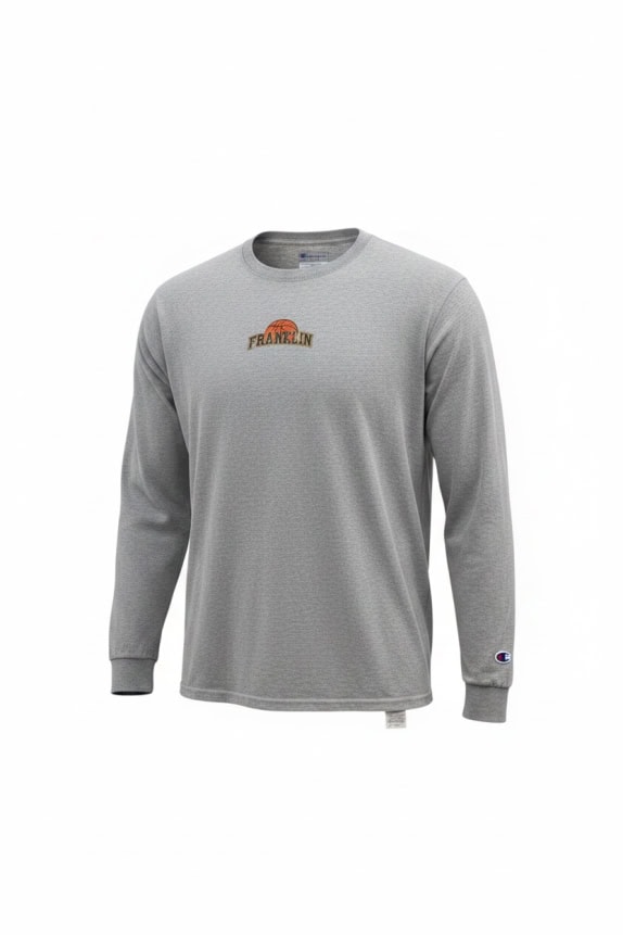 Champion Long Sleeve T-Shirt Logo Γκρι Unisex XL