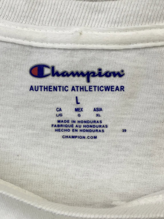 CHAMPION LONG SLEEVE TEE MINIMAL OFF WHITE MALE PRE OWNED L