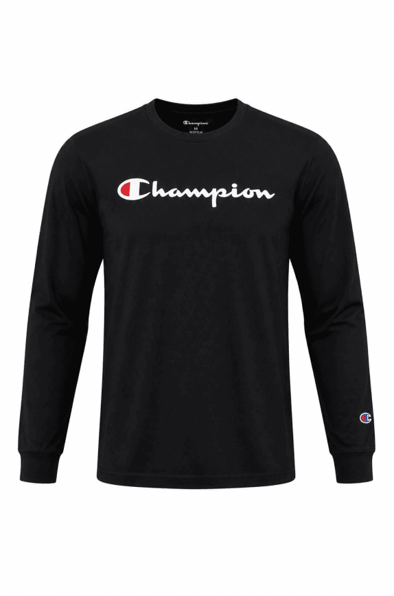 CHAMPION LONGSLEEVE T SHIRT MINIMAL BLACK ΑΝΤΡΙΚΟ PRE OWNED S