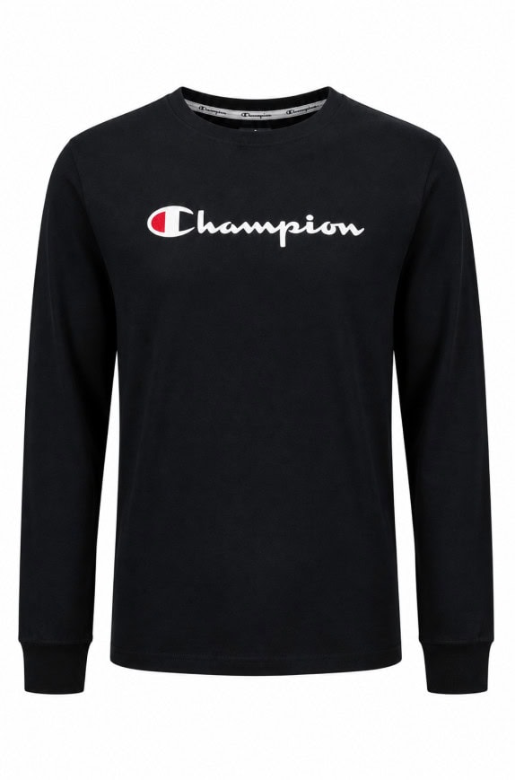 CHAMPION MAGLIA A MANICHE LUNGHE MINIMAL NERO UOMO PRE OWNED S
