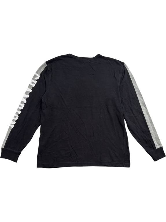 CHAMPION Maglia a maniche lunghe 90s con logo Spellout nera UNISEX taglia L