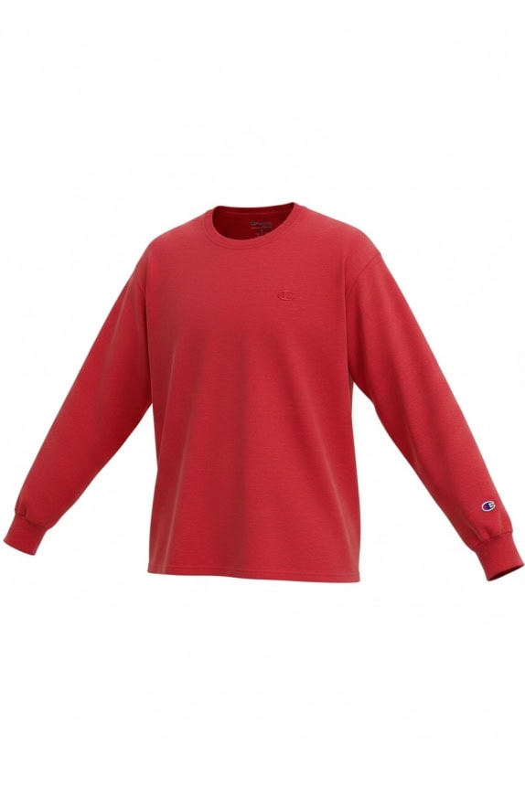 CHAMPION maglia a maniche lunghe con logo rossa unisex XL
