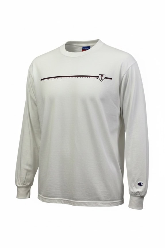 CHAMPION MAGLIA A MANICHE LUNGHE MINIMAL OFF WHITE UOMO PRE OWNED L