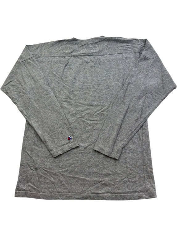 CHAMPION LONG SLEEVE SHIRT VINTAGE COLLEGIATE GREY MENS PRE OWNED L