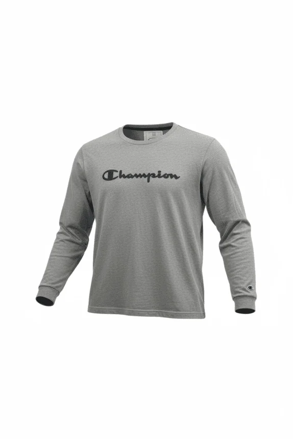 Champion Μπλούζα Μακρυμάνικη Casual Logo Γκρι Ανδρική L