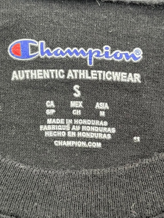 CHAMPION ΜΠΛΟΥΖΑ ΜΑΚΡΥΜΑΝΙΚΗ LOGO ΜΑΥΡΟ ΑΝΤΡΙΚΟ PRE OWNED S